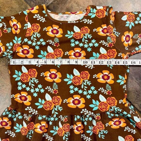 Ann Loren Girls Floral Fall Long Sleeve Dress 11/12 - Picture 6 of 9